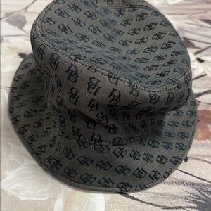 Dooney & Bourke Brown and Black DB Logo Bucket Hat